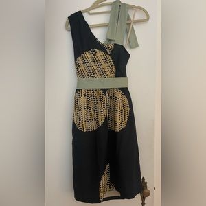 Hoss Intropia (Spain brand) Off the shoulder navy print dress